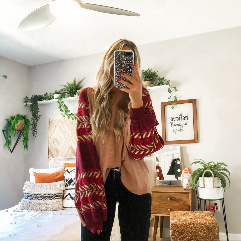 Free People Rainbow Dreams Mauve Dolman Thermal